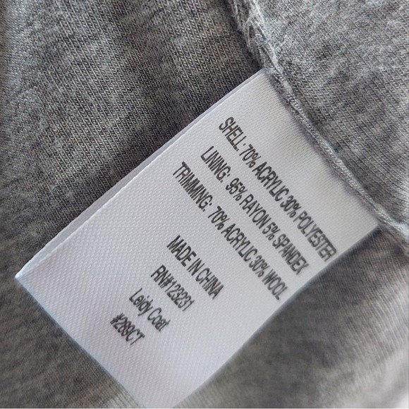 WInk Faux Fur Mixed Media Sweater Jacket Gray Tan XS GUC - Picture 3 of 9